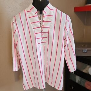 Women's Striped Button-Up Top